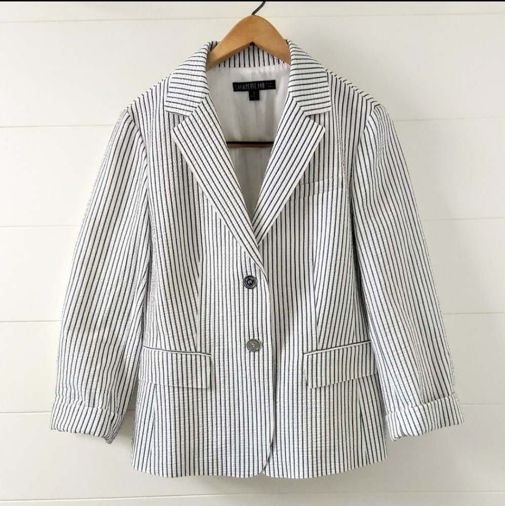 Lafayette 148 New York Stripe Blazer - Picture 1 of 8
